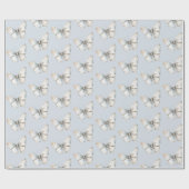  Blauw Wit Vlinder Vrijgezellenfeest Cadeaupapier (Vlak)