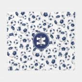 blauw wit voetbal patroon jongens meisjes sporadis fleece deken (Voorkant (Horizontaal))