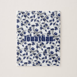 Blauw Wit Voetbal Team Kleuren Meisjes Jongens Naa Legpuzzel