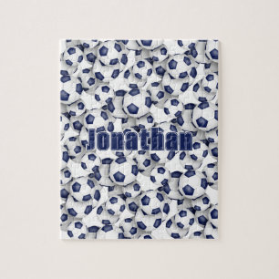Blauw Wit Voetbal Team Kleuren Meisjes Jongens Naa Legpuzzel