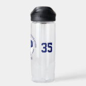 Blauw Wit Voetbal Team Kleuren Meisjes Jongens Naa Waterfles (Achterkant)