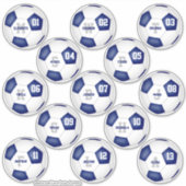 blauw - wit voetbalteam kleuren individuele speler sticker (Voorkant)