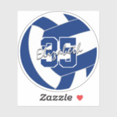 Blauw wit volleybal team kleuren gepersonaliseerd sticker (Vel)