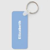 blauw wit volleybal team kleuren kinder naam sleutelhanger (Achterkant)