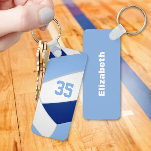 blauw wit volleybal team kleuren kinder naam sleutelhanger