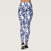 blauw wit volleybalbalpatroon leggings (Achterkant)
