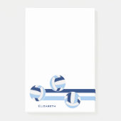 Blauw wit volleyballen aangepaste naam post-it® notes (Voorkant)
