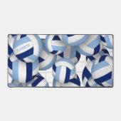 Blauw wit volleyballen patroon gepersonaliseerd bureaumat (Voorkant)