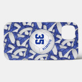 blauw wit volleybalteam kleuren gepersonaliseerd Case-Mate iPhone case (Achterkant (horizontaal))