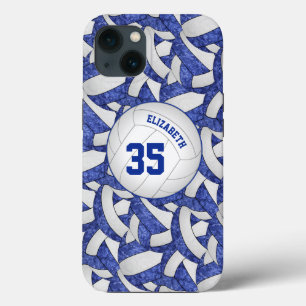 blauw wit volleybalteam kleuren gepersonaliseerd Case-Mate iPhone case