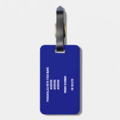 blauw wit volleybalteam kleuren jongens meisjes bagagelabel (Achterkant verticaal)