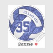 blauw wit volleybalteam sticker (Vel)