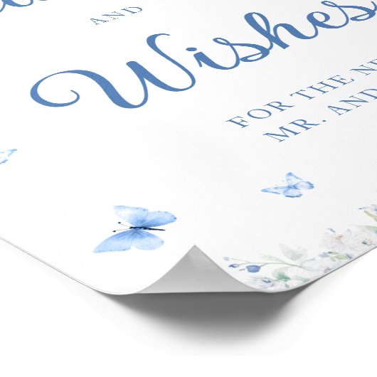 Blauw Wit Vrijgezellenfeest Advies en Wensen Poster (Hoek)