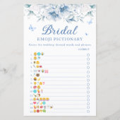 Blauw Wit Vrijgezellenfeest Emoji Pictionary Game (Voorkant)