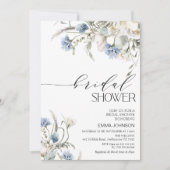 Blauw wit Vrijgezellenfeest van wilde bloemen Kaart (Voorkant)