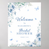 Blauw-wit Vrijgezellenfeest Welkom Poster (Voorkant)