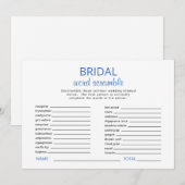 Blauw & Wit Vrijgezellenfeest Word Scramble spel Kaart (Voorkant / Achterkant)