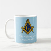 Blauw-wit vrijmetselaarskomp koffiemok (Links)