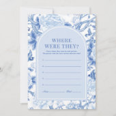 Blauw wit waar waren ze Vrijgezellenfeest spel Kaa Kaart (Voorkant)