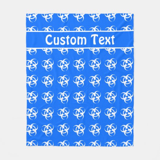 Blauw & wit waarschuwingsmandje voor biogevaar met fleece deken (Voorkant)