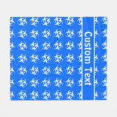 Blauw & wit waarschuwingsmandje voor biogevaar met fleece deken (Voorkant (Horizontaal))