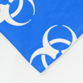 Blauw & wit waarschuwingsmandje voor biogevaar met fleece deken (Hoek)