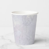 Blauw Wit Waterverf Bloemen 100ste Verjaardag Papieren Bekers (Achterkant)