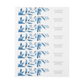 Blauw & wit waterverf bloemenbruiloft (Vel)