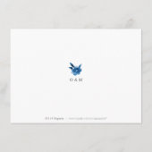 Blauw wit waterverf bloemenbruiloft accommodatie informatiekaartje (Achterkant)