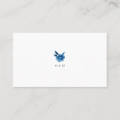 Blauw & wit waterverf bloemenbruiloft plaats kaart plaatskaartje (Achterkant)