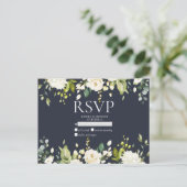 Blauw & Wit Waterverf Bloemendruppel Geen Menu RSV (Staand voorkant)