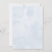 Blauw Wit Waterverf Kleding Baby shower Kaart (Achterkant)