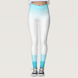 Blauw & Wit Waterverf Look Chic Lounge Gym Leggings