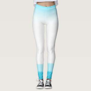 Blauw & Wit Waterverf Look Chic Lounge Gym Leggings