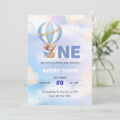 Blauw-wit Waterverf minimalistisch Kaart (Staand voorkant)