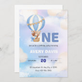 Blauw-wit Waterverf minimalistisch Kaart (Voorkant / Achterkant)