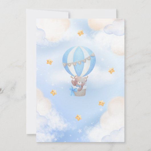 Blauw-wit Waterverf minimalistisch verjaardagsfees Kaart (Achterkant)