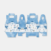 Blauw & Wit Waterverf Santorini Griekenland Bedankdoosjes (Uitgevouwen)