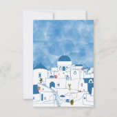 Blauw & Wit Waterverf Santorini Griekenland Bedankkaart (Achterkant)