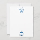 Blauw & Wit Waterverf Santorini Griekenland Notitiekaartje (Voorkant)