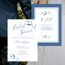 Blauw-wit Waterverf Vrijgezellenfeest