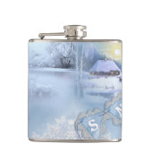 BLAUW & WIT WATERVERF WINTERSCÈNES HEUPFLES (Voorkant)