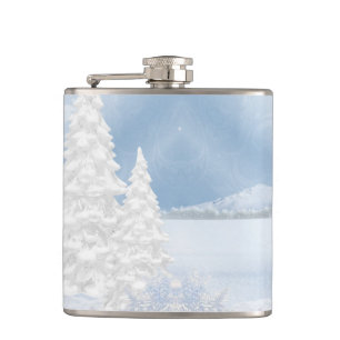 BLAUW & WIT WATERVERF WINTERSCÈNES HEUPFLES