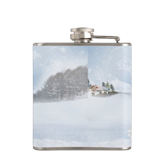 BLAUW & WIT WATERVERF WINTERSCÈNES HEUPFLES (Achterkant)