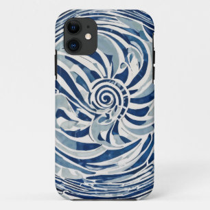 Blauw wit wervelpatroon 02 Case-Mate iPhone case