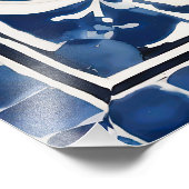 Blauw wit wervelpatroon 02 foto afdruk (Hoek)
