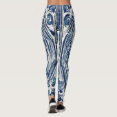 Blauw wit wervelpatroon 02 leggings (Achterkant)
