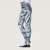 Blauw wit wervelpatroon 02 leggings (Links)