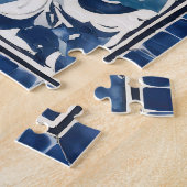 Blauw wit wervelpatroon 02 legpuzzel (Zijkant)
