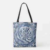 Blauw wit wervelpatroon 02 tote bag (Achterkant)